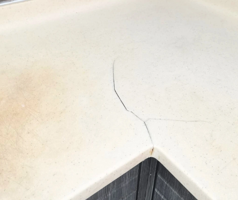 Corian countertop repair and crack restoration service in dubai