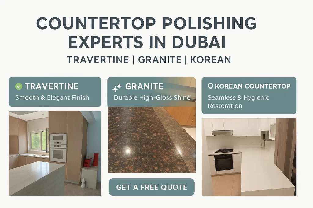 Kitchen worktop polishing cost guide dubai ,travertine, granite and korean (2)