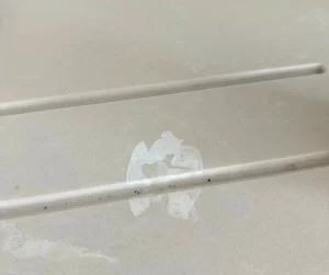 Stains corian kitchen surface restored to glossy finish dubai