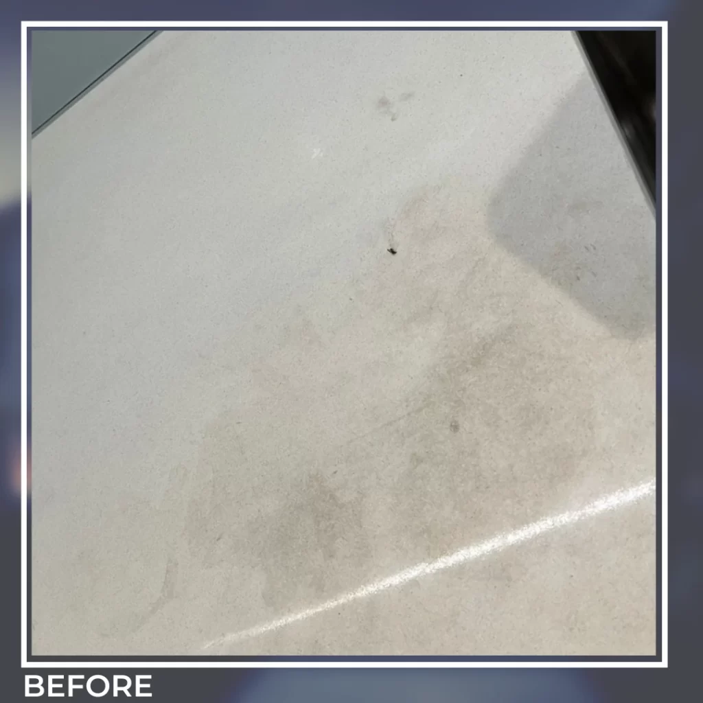 Before corian restoration & repair dubai – scratched and dull countertop surface