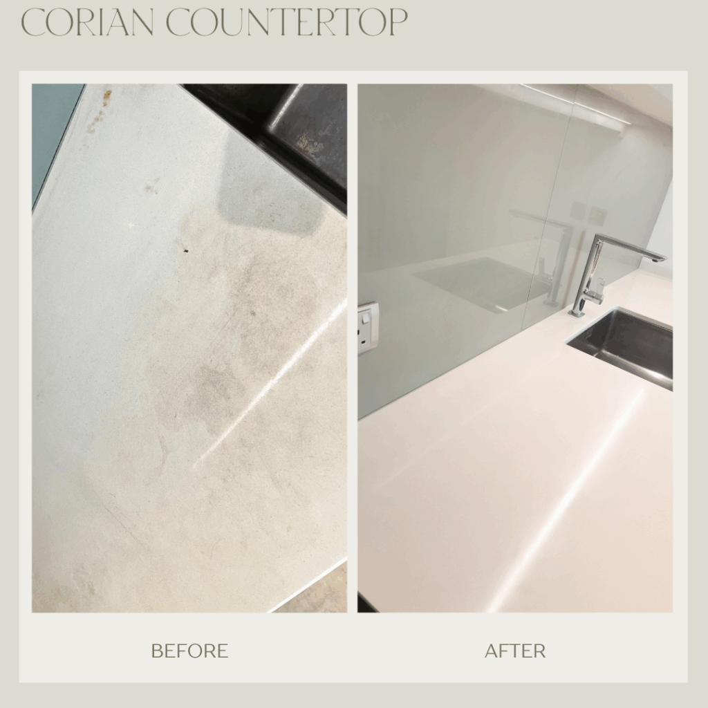 Corian countertop repair Dubai – seamless crack and burn mark fixing
