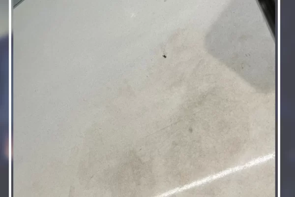 Before corian restoration & repair dubai – scratched and dull countertop surface